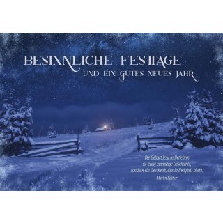 Postkarte - Hütte in der Nacht