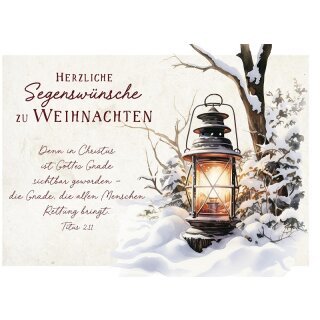 Postkarte - Laterne zu Weihnachten