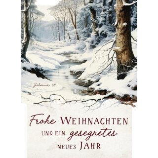 Postkarte - Waldbach im Winter