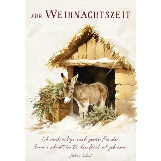 Postkarte - Esel Weihnachten