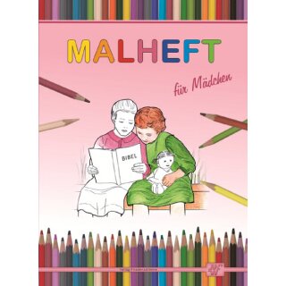 Zwei Mächdchen sitzend mit der Bibel in der Hand