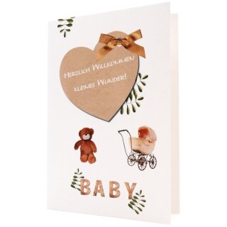 Faltkarte - Herzlich willkommen kleines Wunder
