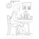 Ansicht Mädchen isst am Tisch