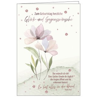 Faltkarte - Zum Geburtstag herzliche Glück- und Segenswünsche