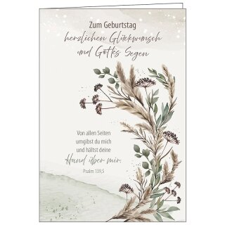 Faltkarte - Zum Geburtstag herzlichen Glückwunsch und Gottes Segen