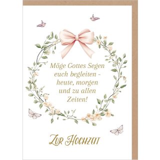 Faltkarte - Hochzeit Blumenkranz