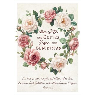 Postkarte - Kranz aus Rosen