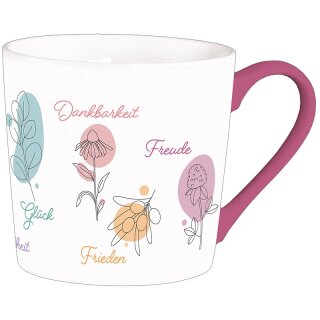 Tasse - Gute Wünsche: Freude, Glück, Dankbarkeit