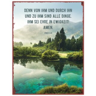 Metallschild groß - Ihm sei Ehre in Ewigkeit