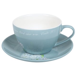 Tasse mit Untertasse Hortensie