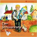 Junge steht auf der Straße mit Schulranzen und...