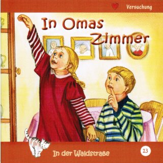 Zwei Kinder in einem Zimmer vor einem Schrank