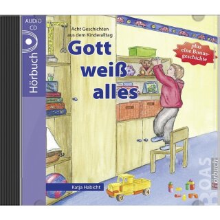 Junge steht auf dem Stuhl und reicht was oben vom Schrank