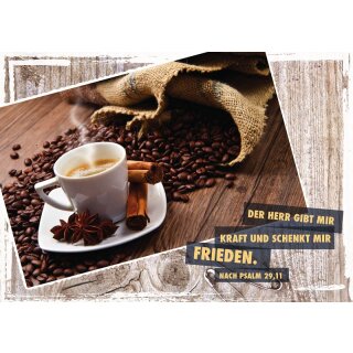 Postkarte mit Kaffeemotiv