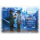 Postkarte - Zwei Kinder mit Laterne