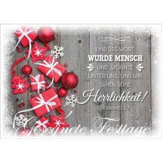 Postkarte - Geschenke und Kugeln