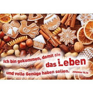 Postkarte - Nüsse und Zimtstangen