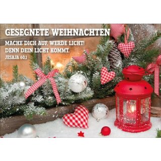 Postkarte - Rotes Windlicht
