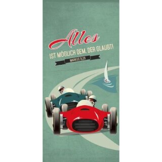 Magnetlesezeichen mit Motiv Rennwagen