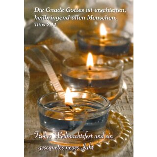 Postkarte - Weihnachtskerzen - Titus 2, 11