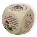 Gebetswürfel aus Holz mehrfarbige Aufdrucke