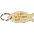 Schlüsselanhänger Fisch mit Prägung Gott...