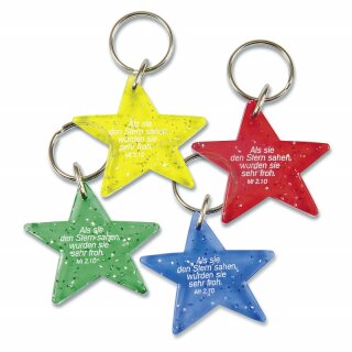 Schlüsselanhänger Stern in 4 Farben