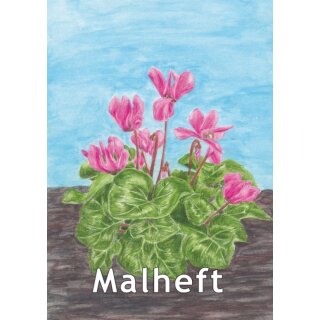 Malheft mit Blumen