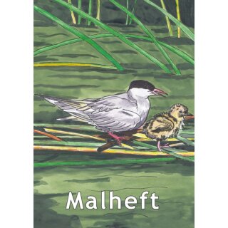 Malheft mit Tiermotiven