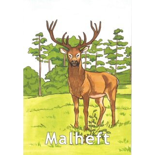 Malheft mit Wildtieren