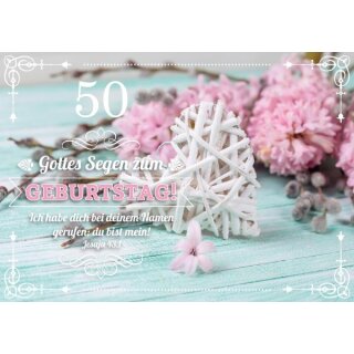 Doppelkarte 50. Geb. Flechtherz