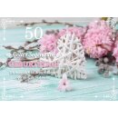 Doppelkarte 50. Geb. Flechtherz