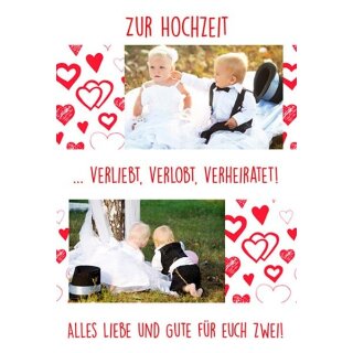 Doppelkarte Verliebt, Verlobt, Verheiratet