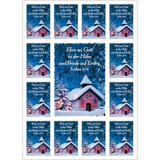 Aufkleber Grußkarte - Ehre sei Gott in der Höhe
