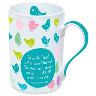 Foto-Tasse Seht die Vögel