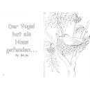 Ansicht Vogel im Nest mit dem Vers aus Psalm 84 4a