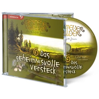 Münzen fallen aus eine Glasdose un Wald im Hintergrund