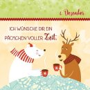 Eisbeer und Elch trinken aus Tassen